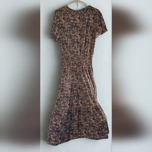 Women's Unbranded Floral Midi Dress M Off-White Blue